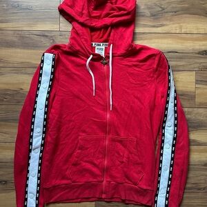Victoria's Secret PINK Red Hoodie with White Trim